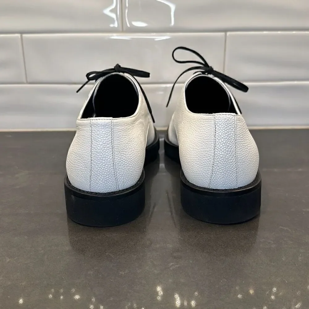Dolce & Gabbana White Leather Derby Dress Formal Shoes-NWOT